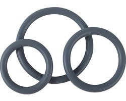 Banoch Cockring Trio | Classic Set | Grijs Siliconen | Set van 3 Ringen Ø 35/45/55 mm | penisring