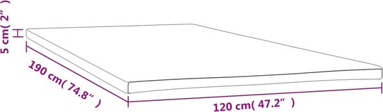 vidaXL - Dekmatras - 120x190x5 - cm
