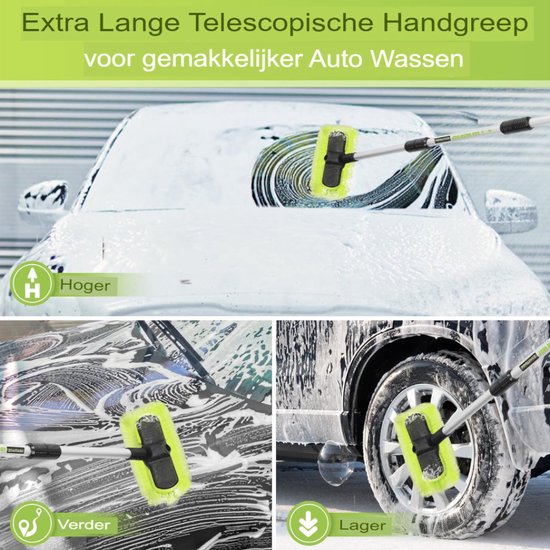 Wasborstel met Telescopische Steel - Raamreiniger - Autoborstel - poetsset — afbeelding 2