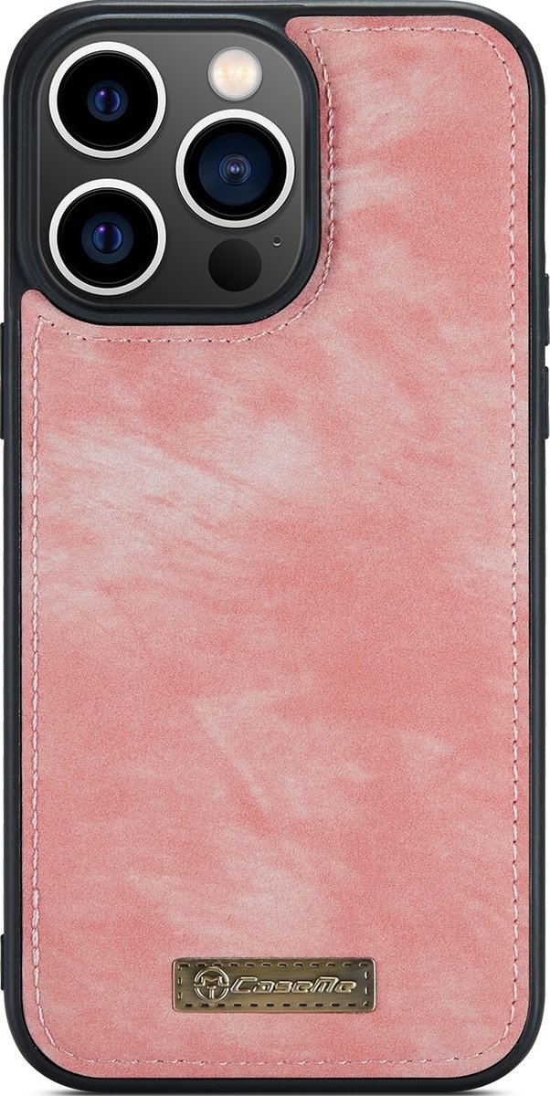 Caseme Telefoonhoesje geschikt voor Apple iPhone 15 Pro Hoesje | Caseme 008 Uitneembare 2in1 Bookcase Portemonnee | Pasjeshouder voor 8 Pasjes | Telefoonhoesje voor Pinpas / OV Kaart / Rijbewijs - Roze