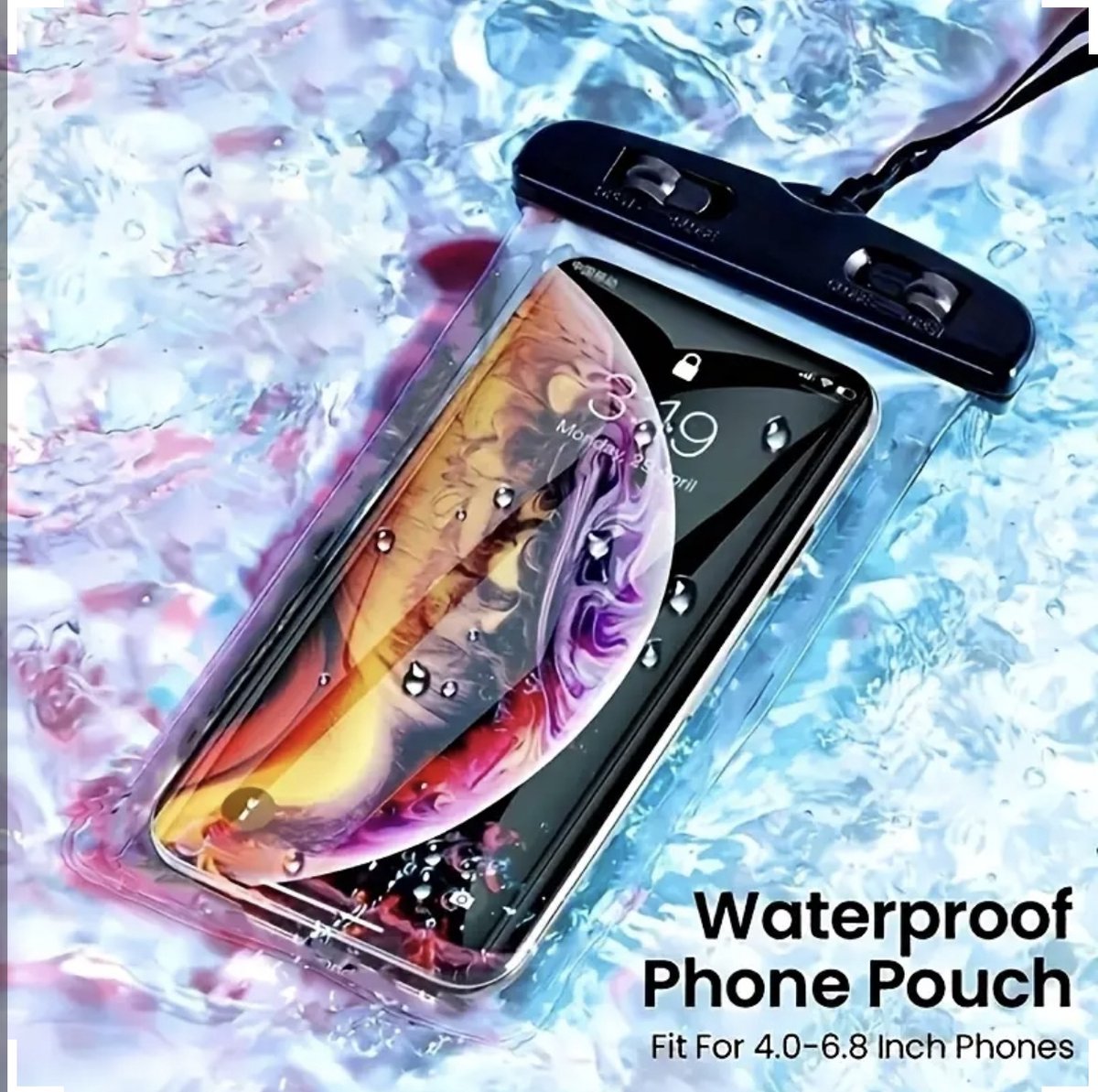 Narimano®Waterdichte tassen om te zwemmen - Waterdichte telefoonhoes Waterdichte hoes voor mobiele telefoons met nek riem tot 7 inch - zwart