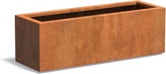 Jardinière Adezz Carrez Connect - Bac à Fleurs en Acier Corten sans Fond - 80x40x40cm - Marron Rouille - A Assembler