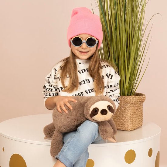 Nature Planet pluche knuffel - grijze luiaard - 17 cm - dieren knuffels | Fun en Feest