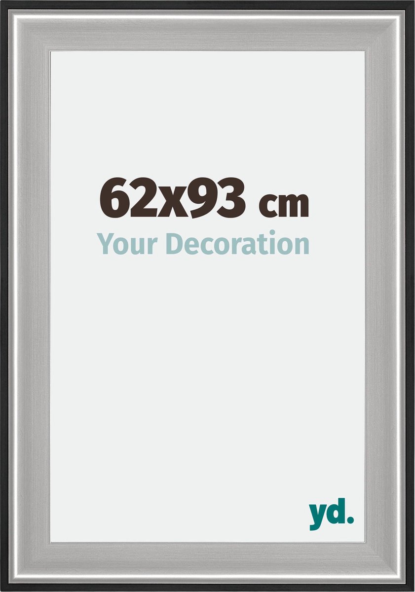 yd. Your Decoration - Fotolijst 62x93 cm - Hout - Zwart Zilver Gepolijst - Birmingham