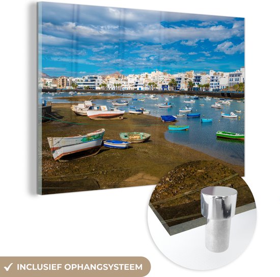 Peinture sur Verre - Le Port d'Arrecife à Lanzarote - 30x20 cm - Peintures sur Verre Peintures - Photo sur Glas