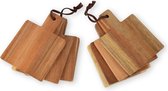 Lichtbruine Bamboe Plankjes | Set van 2x4 Houten Plankjes | 1.5cm x 14cm x 10cm | Ideaal voor Aan de Muur en tafels | Decoratieve Plankjes voor Wanddecoratie