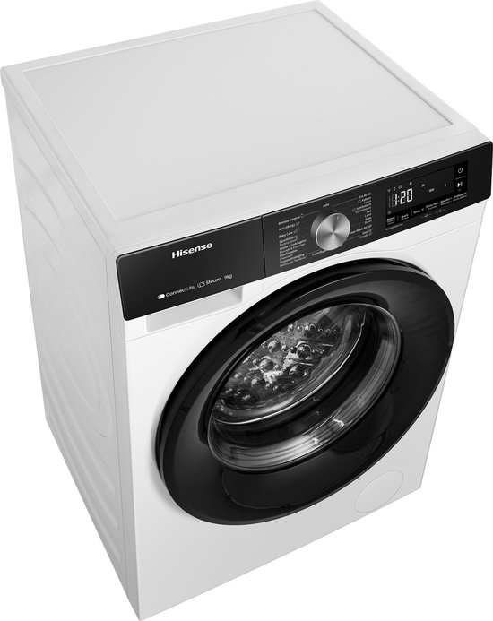 Hisense 3S Serie WF3S8043BW3/BLX - Wasmachine met Energielabel A -30% - 8kg - 72dB (A) - Steam Wash -1400 toeren - Power Wash 49' - ConnectLife - Inhoud Trommel 54 Liter