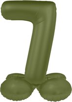 Folat - Staande folieballon Cijfer 7 Olive Green - 41 cm