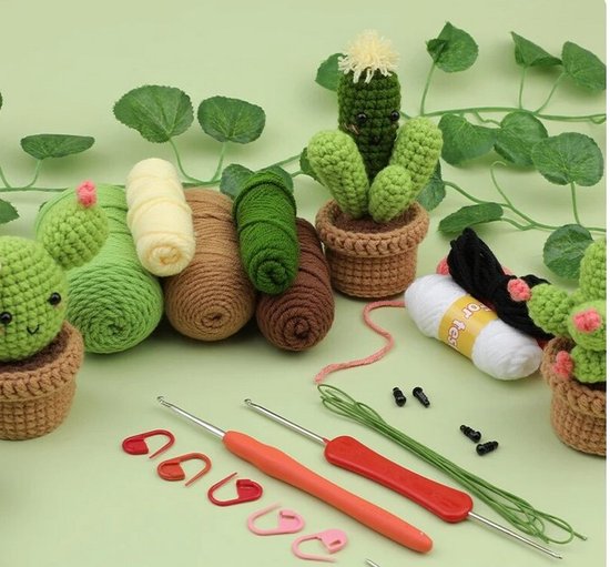 crochet pour débutants - paquet de crochet plantes mignonnes - crochet pour débutants - paquet de démarrage au crochet - 6 plantes