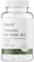 Vitaminen D & K Supplement - Vitamin D3 4000 + K2 - Extra VEGE Vegan - 120 Capsules - Grote voorraad - OstroVit