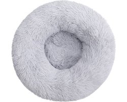 Topmast Fluffy Donut - Dierenmand - Donut Hondenmand - Grijs - 60 cm