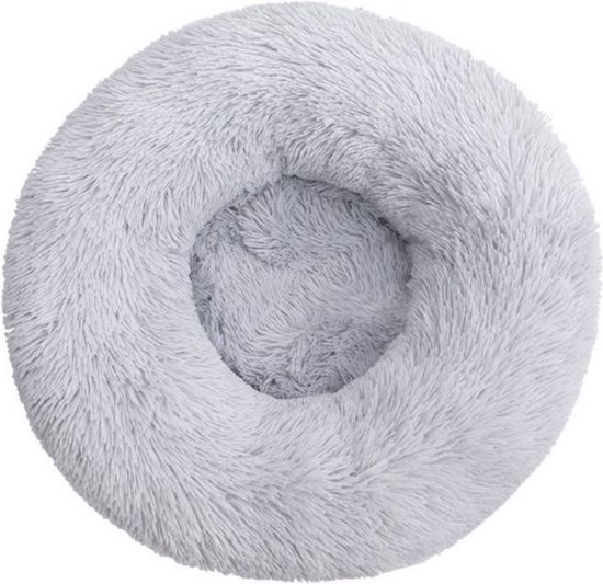 Topmast Fluffy Donut - Dierenmand - Donut Hondenmand - Grijs - 60 cm