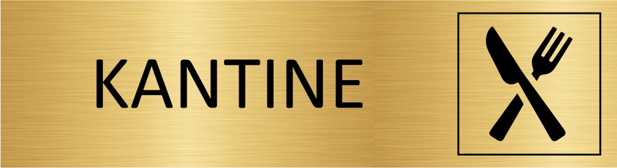 CombiCraft deurbordje Kantine met pictogram in goud met tape - 165 x 45 mm