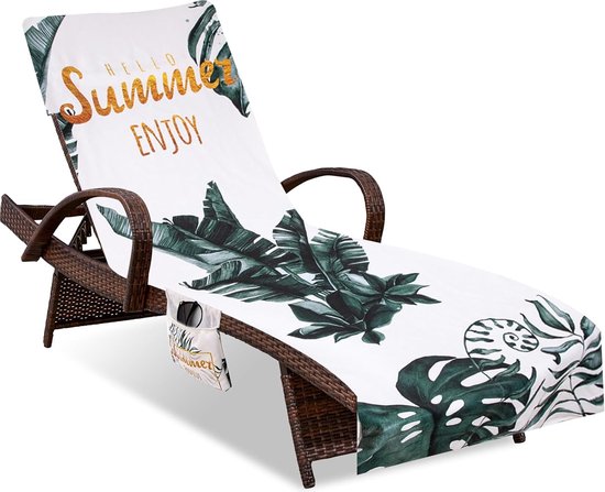 Microvezelhanddoek voor ligstoel, strandhanddoek voor ligstoel, sneldrogende strandhanddoek, beschermhoes voor strandstoel, tuinligstoel, ligstoelkussen, zwembaden, stranden, tuin