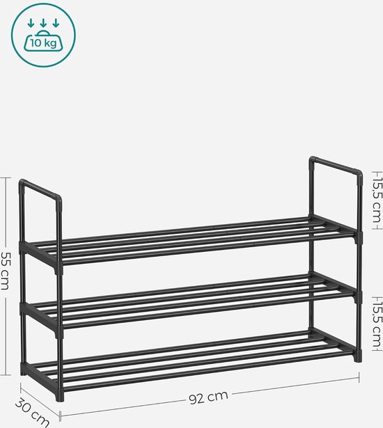 Houten schoenenrek 3 laags 74 cm | Fun en Feest Houten schoenenrek 3 laags 74 cm | Fun en Feest