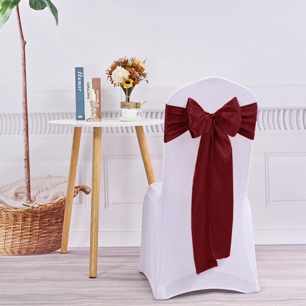 Namvo 25 stuks strik, elastische satijnen stoelbekleding, strik, rugdecoratie voor bruiloft, feest, thuis (goudgeel Namvo 25 stuks strik, elastische satijnen stoelbekleding, strik, rugdecoratie voor bruiloft, feest, thuis (goudgeel