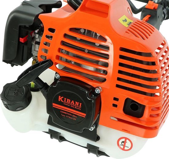 Kibani 6-in-1 Multitool incl 2 onkruidborstels- 52 cc - 1.9 PK 2-takt Benzine Motor - Heggenschaar - Kettingzaag - Grastrimmer - Maaidraad 100M - Onkruidborstel - Zaagblad - Maaidraad 100m - Bosmaaier - Combitool van Kibani — afbeelding 2