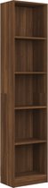 vidaXL - Boekenkast - 40x24x175 - cm - bewerkt - hout - bruin - eikenkleur