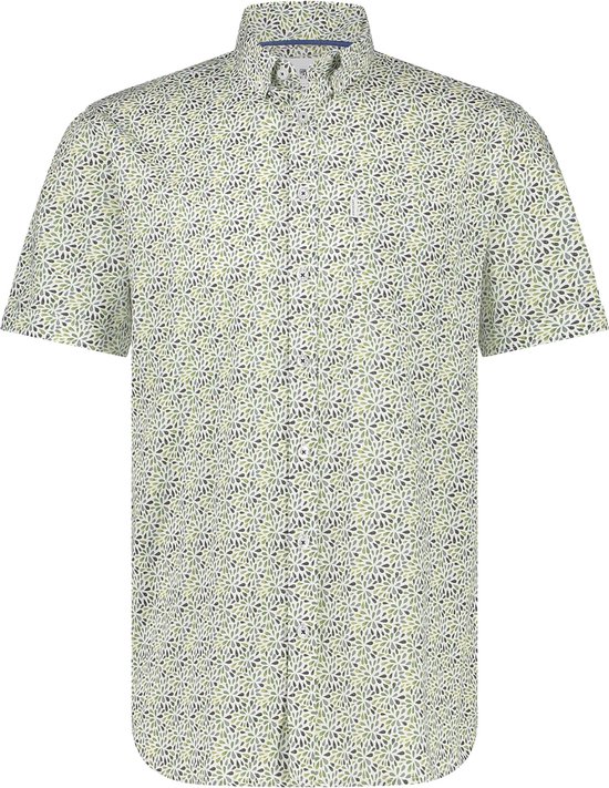 State of Art - Short Sleeve Overhemd Print Groen - Heren - Maat XXL - Regular-fit