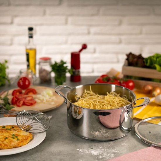 Kuhn Rikon - Allround Series - Casserole 5,4L - Acier inoxydable - Acier inoxydable, Céramique, Gaz, Halogène, Induction