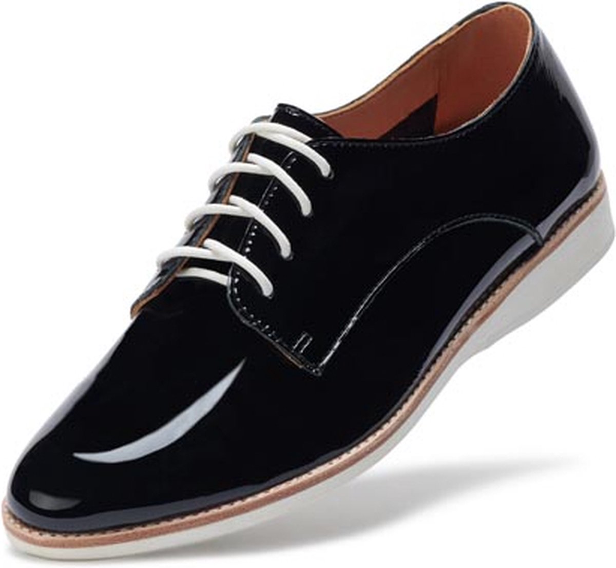 Rollie | Dames | Veterschoen | Derby Super Soft Black Patent Crinkle | Maat 41