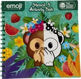 Emoji - Sticker- kras- en kleurboek - stickeren - krassen - kleuren - groen - zowel voor jongens als meisjes 3+