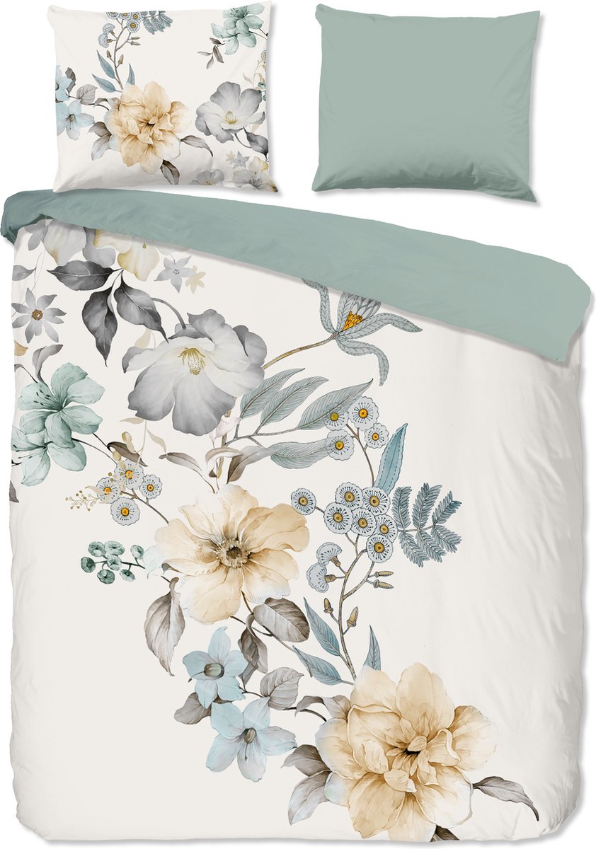 Good Morning dekbedovertrek bloemen - Lits jumeaux 240x200/220 cm - Ecru - 100% Katoen renforce