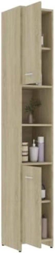 Badkamerkast 30x30x130 cm spaanplaat sonoma eikenkleurig kopen
