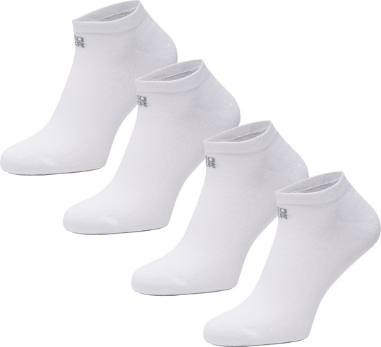 BOXR Underwear - Bamboe Sneaker Sokken - Bamboe Enkelsokken Dames & Heren - Zijdezacht - Thermo Control - Korte Sokken - 47/49 - Wit