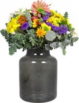 Floran Flower vase - Modèle Apothicaire - gris fumé / verre transparent - H20 x D15 cm
