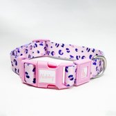 Luxe Halsband voor Honden-Verstelbaar 32 Cm-43 Cm x 2 Cm-Pink Leopard