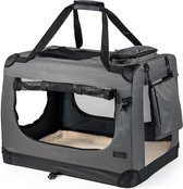 Hondentransportbox, opvouwbaar, voor reizen en auto, 50 x 34 x 36 cm, stabiele transportbox met handgrepen en deken voor katten en honden tot 10 kg, robuuste hondenbox van stof, voor klein en