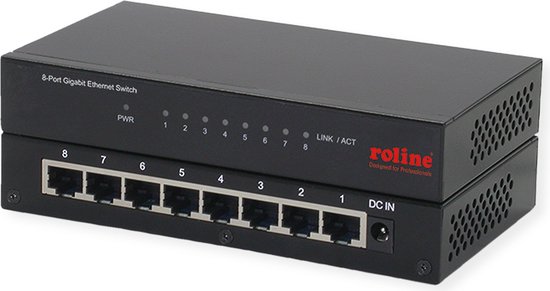 ROLINE Gigabit Ethernet Switch, 8 poorten