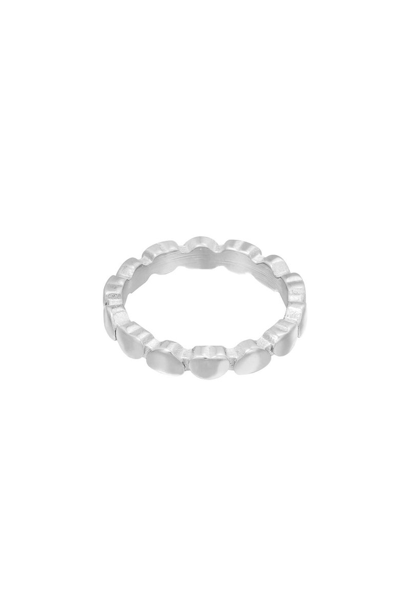 Ring Linked Hearts Zilver Stainless Steel 18