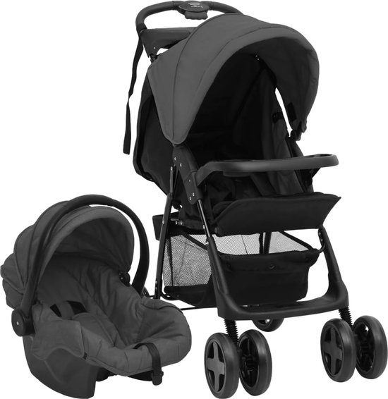 Lakoo - staal lichtgrijs - Tweeling Kinderwagen - Tweeling Kinderwagens - Kinderwagen - Kinderwagens