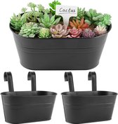 Pots suspendus 2 pièces, pots de plantes vintage, pots de fleurs avec crochets, balcon, pot de fleurs