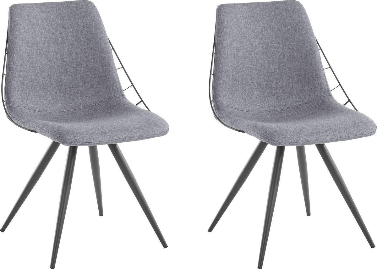 Notio Living Esme-Eetkamerstoel - Antraciet - Set van 2
