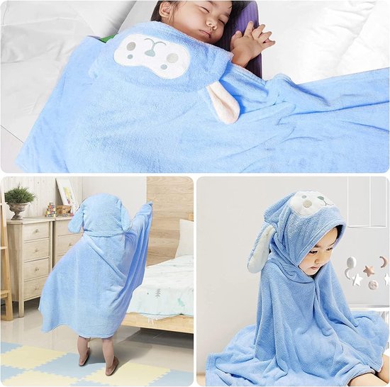 Serviette De Bain à Capuche Pour Bébé - 70 X 140 Cm - 100% Coton Bio Ultra Doux Et Absorbant - Unisexe