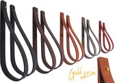 NOOBLU Ophanglus SLING 3 cm - Gold Edition - Maat: M - 60 cm, Kleur: Chocolate brown
