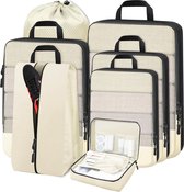 Bol.com Kofferorganizer set van 7 verpakkingsblokjes compressie kofferorganizer set verpakkingsblokjes compressie ultralichte re... aanbieding