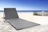 Strandstoelen met traploos verstelbare rugleuning, de strandmat gevuld met comfortschuim is ultralicht en ruimtebesparend opvouwbaar, grijs