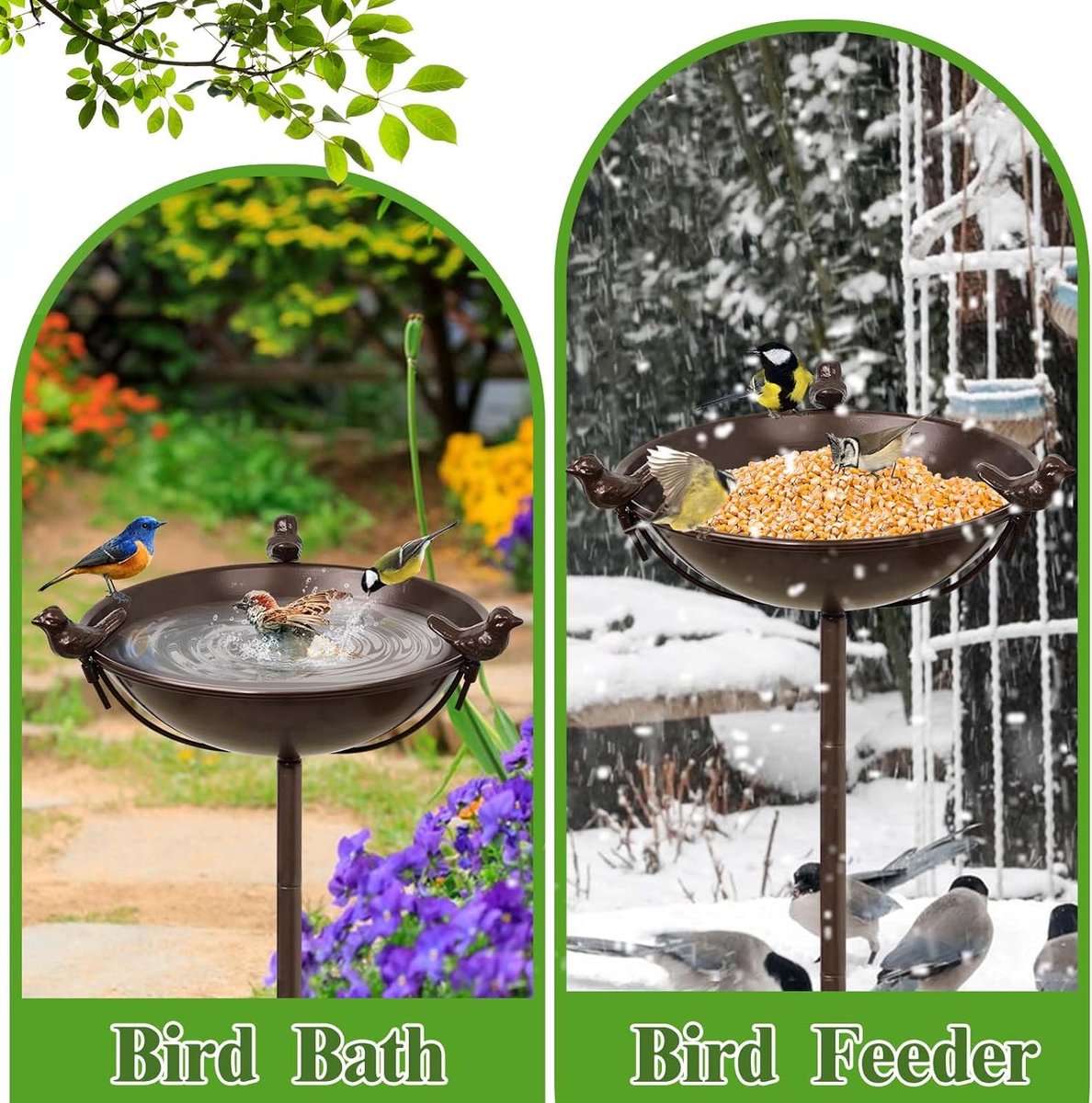 Bain D'oiseaux Debout 30 X 80 Cm Ultra Inoxydable Robuste Bain D'oiseaux Jardin Métal Vintage Bain D'oiseaux Nourriture Metal Bird Bath For Outside Grand Bain D'oiseaux Résistant Au Gel Bain