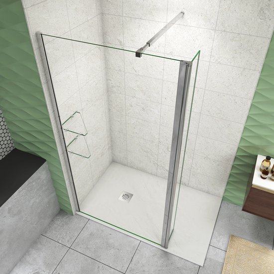 Novellini N180 G F Draaideur Met Vaste Wand 157-160x200 Cm Brushed Bronze Helder Glas N180gfl158 1q