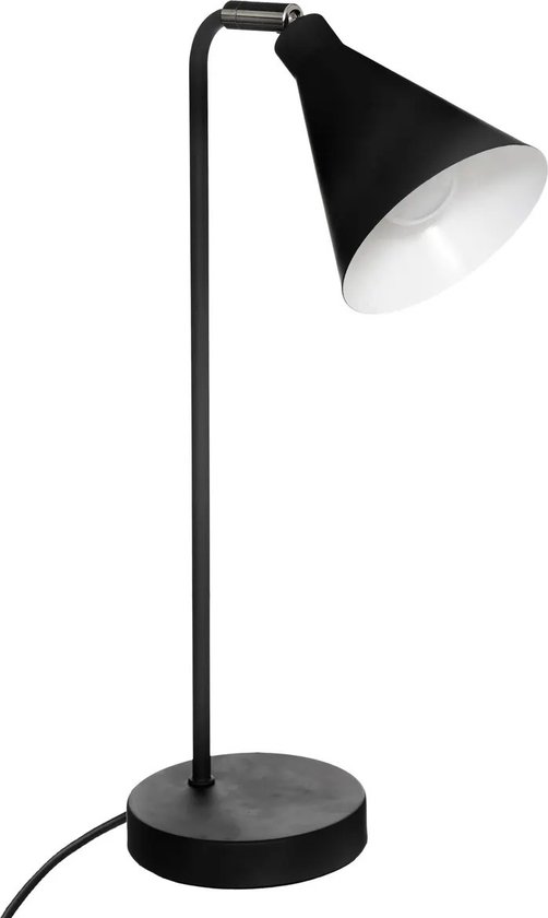 Atmosphera Tafellamp/bureaulampje Arena - metaal - zwart - H45 cm - Leeslampje