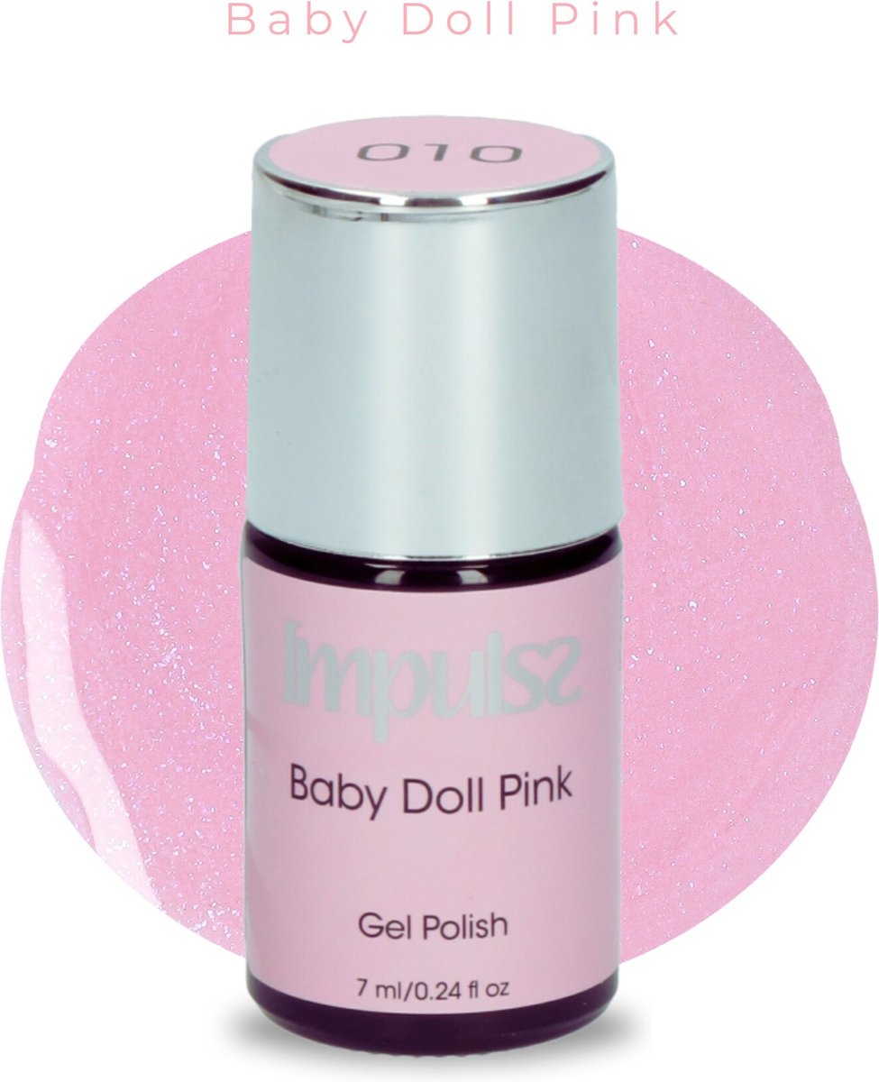 Goedkoopste Impulss Gellak Gel Polish - Gel Nagellak - Verhardende werking - Baby Doll Pink - 7 ml