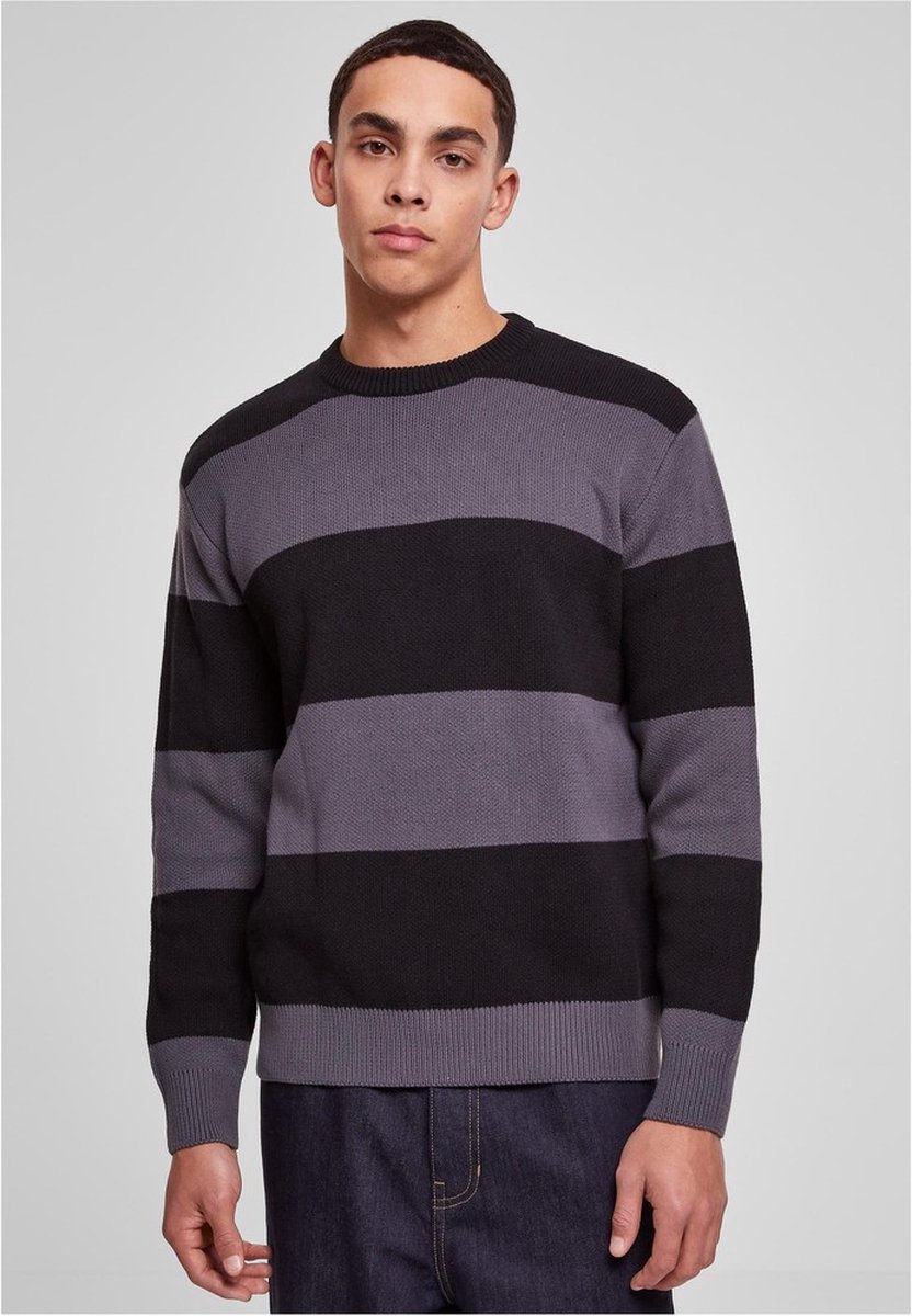 Urban Classics Heavy Oversized Striped Sweater/trui L Zwart
