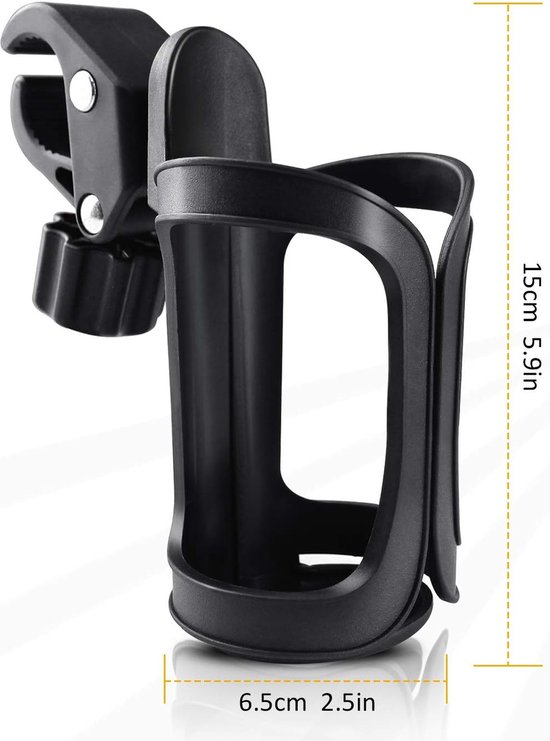 bidonhouder - Drinkfleshouder - bidonhouder fiets - Universele Bekerhouder - Kinderwagen Buggy - mountainbikes - Fiets - Universele bekerhouder voor fietsen - Trolleys of rollators - Zwart van Hobest — afbeelding 2
