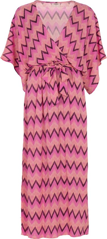 Freebird Jurk Dress Dalana Maxi Wv 1671 Zigzag Pink Dames Maat - S