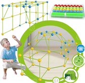 Construisez votre propre Set de Fort - 130 pièces - À partir de 3 ans - Ensemble de construction - Jouets Montessori - Jouets de construction Glow