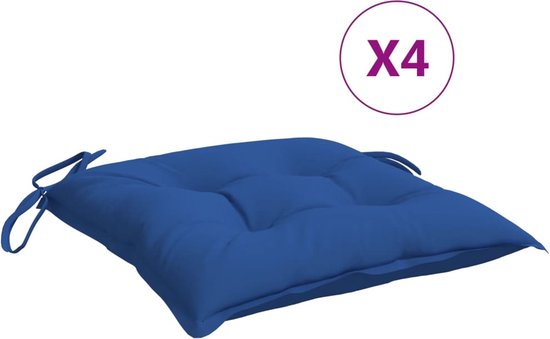 vidaXL - Stoelkussens - 4 - st - 40x40x7 - cm - oxford - stof - blauw